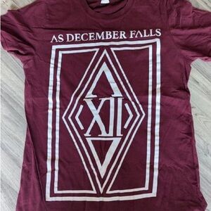 Zara Burgundy Graphic Long Sleeve Tee